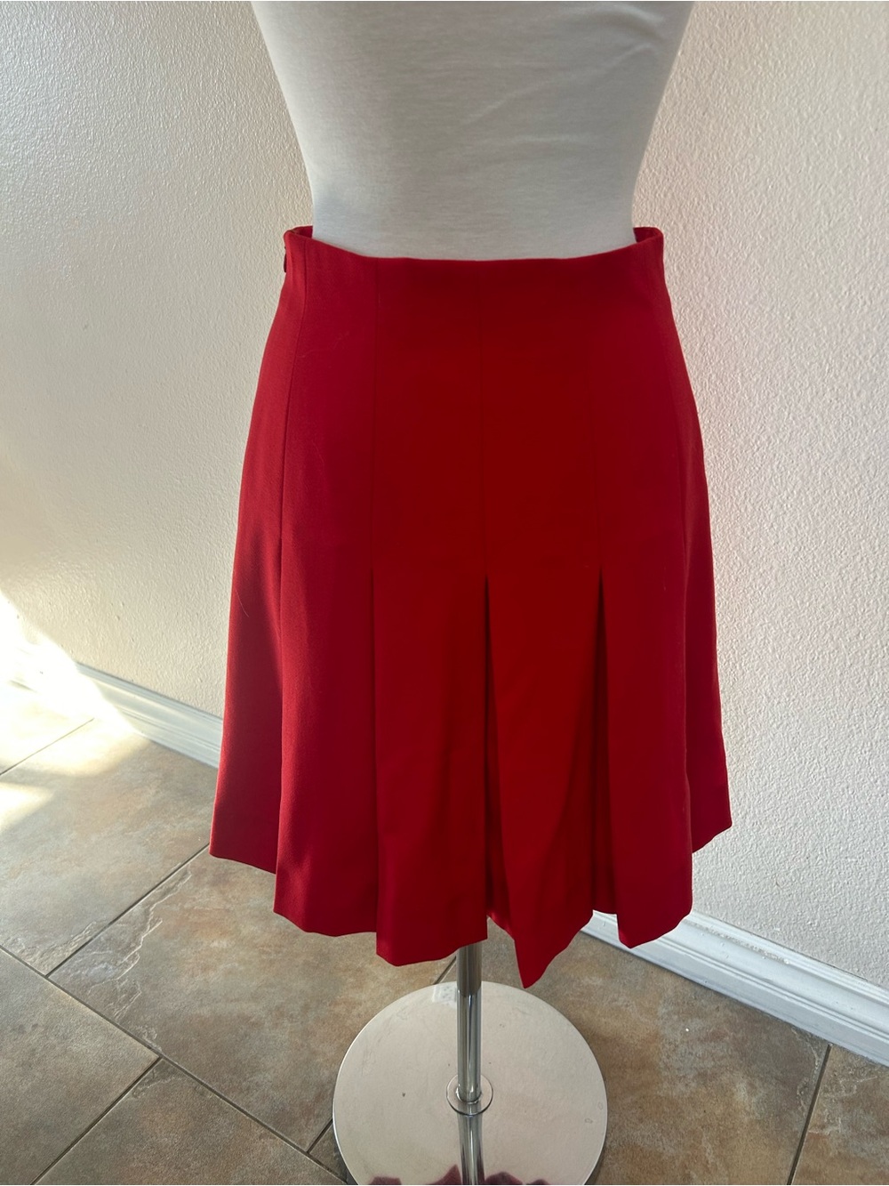 Vintage Moschino Cheap and Chic Red Pleated A-Line Women's Skirt